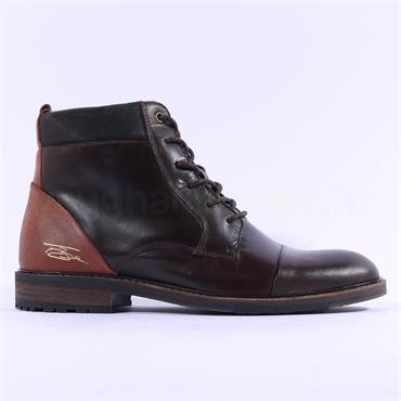 Tommy Bowe X Kolbe Laced Toe Cap Boot - Dark Brown Leather