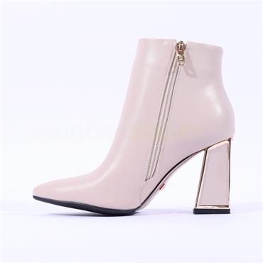 Una Healy Try Again Blockheel Ankle Boot - Cream Gold