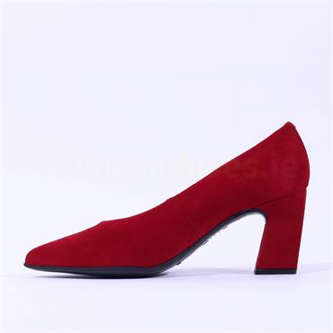 Unisa Kramp Pointed Toe Flared High Heel - Red Suede