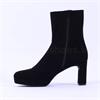 Unisa Meque High Block Heel Ankle Boot - Black Suede