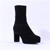 Unisa Meque High Block Heel Ankle Boot - Black Suede