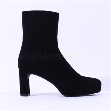 Unisa Meque High Block Heel Ankle Boot - Black Suede