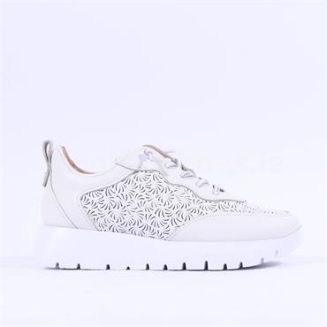 Wonders Cairo Punched Elastic Lace Train - White Leather