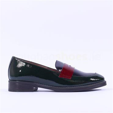 Wonders Classic Slip On Patent Loafer - Green Navy Burgundy