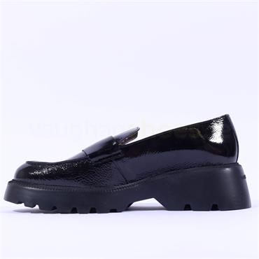 Wonders Chunky Sole Slip On Loafer - Black Patent