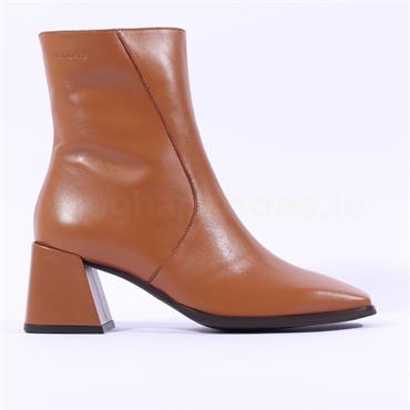 Wonders Flare Block Heel Ankle Boot - Camel Leather