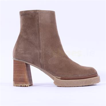 Wonders Miera Gum Sole Block Heel Boot - Dark Taupe